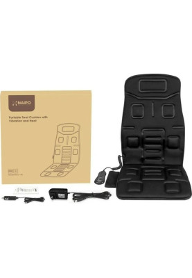 Масажна накидка на крісло NAIPO Portable Seat Cushion with Vibration з підігрівом та вібрацією MGC-168 UA