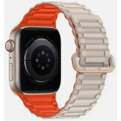 Ремінець Hoco WA06 Apple Watch 38/40/41mm Flexible Magnetic Silicone Starlight/orange
