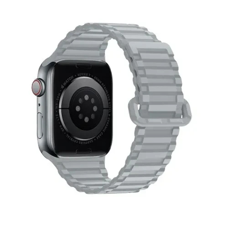 Ремінець Hoco WA06 Apple Watch 42/44/45/49mm Flexible Magnetic Silicone Cloudy gray