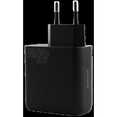 МЗП блочок 45W USB-A/USB-C Proove Silicone Power black (WCSP45110001)