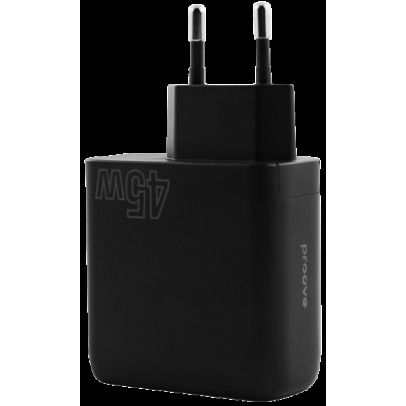 МЗП блочок 45W USB-A/USB-C Proove Silicone Power black (WCSP45110001)