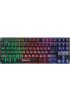 Клавіатура USB Real-EL Gaming 8710 TKL Backlit Black (EL123100030) UA