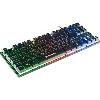 Клавіатура USB REAL-EL Gaming 8710 TKL Backlit USB Black (EL123100030) UA
