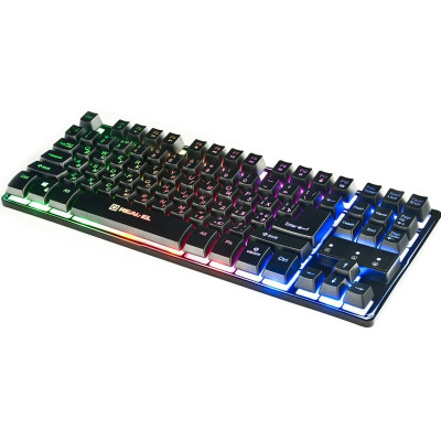 Клавіатура USB REAL-EL Gaming 8710 TKL Backlit USB Black (EL123100030) UA