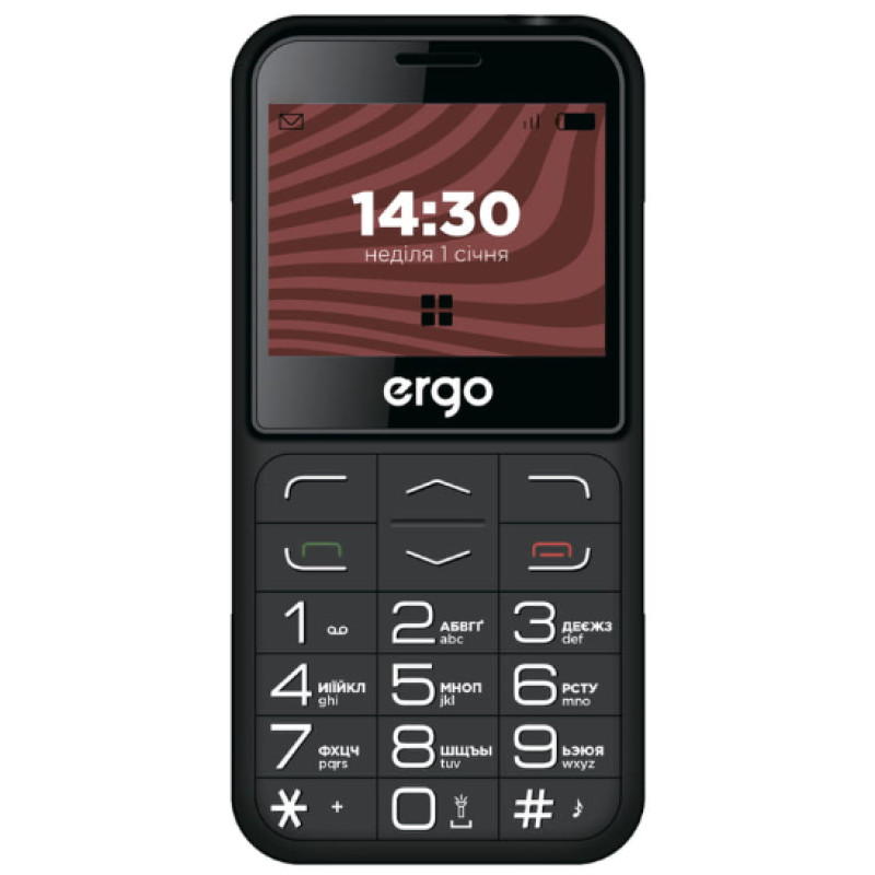 Телефон ERGO R231 Black UA UCRF
