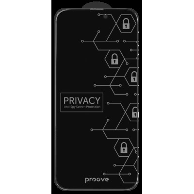 Захисне скло iPhone 12 Pro Max (6.7) black frame Proove Privacy
