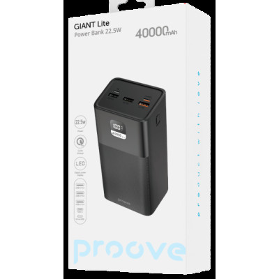 Power Bank Proove Giant Lite 22.5W 40000mAh black (PBGI20312201) UA Power Bank Proove Giant Lite 22.5W 40000mAh black (PBGI20312201) UA