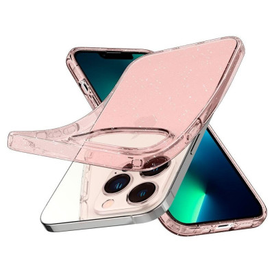 Накладка iPhone 13 Pro rose quartz Liquid Crystal Glitter Spigen