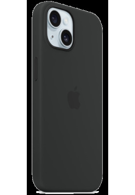 Накладка iPhone 15 Black Silicone Case MagSafe MT0J3
