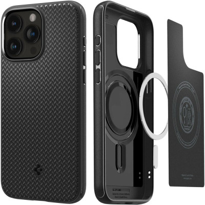 Накладка iPhone 15 Pro Max matte black Mag Armor Spigen MagFit