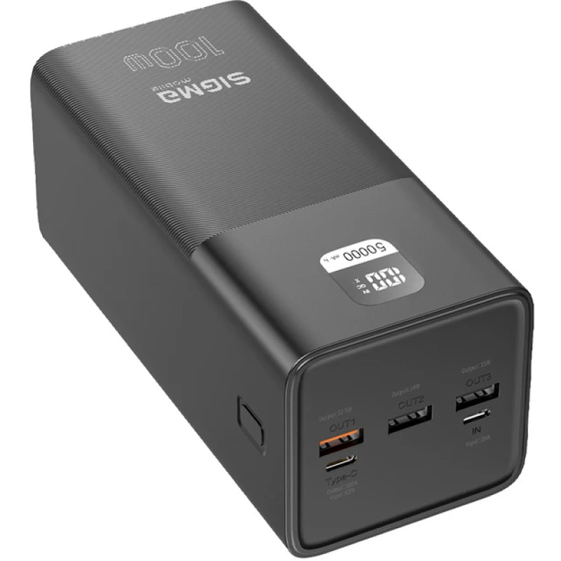 Power Bank Sigma X-power SI50A6QLX 50000mAh PD 100W black UA