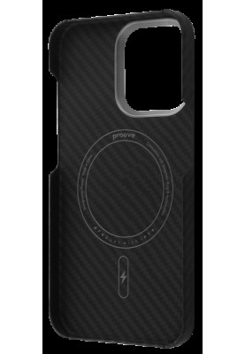 Накладка iPhone 14 Pro black Carbon Slim with Magnetic Ring Proove