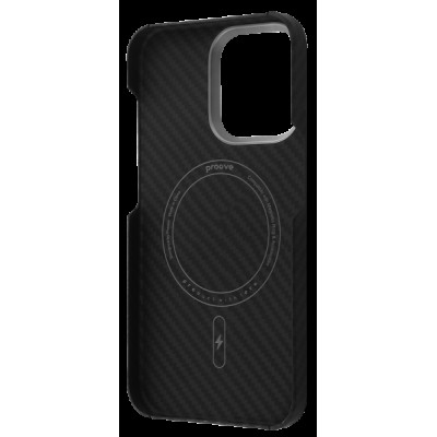 Накладка iPhone 14 Pro black Carbon Slim with Magnetic Ring Proove