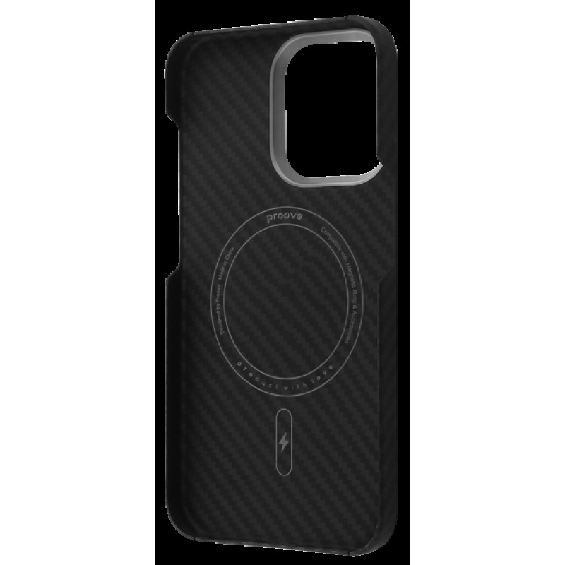 Накладка iPhone 14 Pro black Carbon Slim with Magnetic Ring Proove