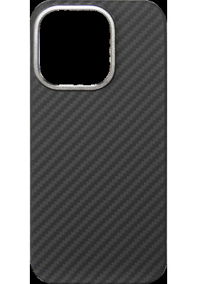Накладка iPhone 14 Pro black Carbon Slim with Magnetic Ring Proove