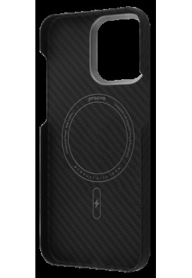 Накладка iPhone 14 Pro Max black Carbon Slim with Magnetic Ring Proove
