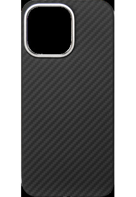 Накладка iPhone 14 Pro Max black Carbon Slim with Magnetic Ring Proove