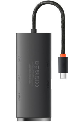 USB HUB Baseus Lite Series 4in1 USB-C to 4USB 3.0 (WKQX030301) black 0.25m