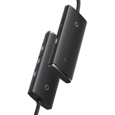 USB HUB Baseus Lite Series 4in1 USB-C to 4USB 3.0 (WKQX030301) black 0.25m