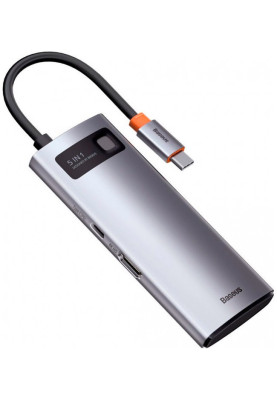 USB HUB Baseus Metal Gleam Series 5in1 Multifunctional USB-C to 3USB 3.0 (WKWG020013) gray