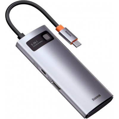 USB HUB Baseus Metal Gleam Series 5in1 Multifunctional USB-C to 3USB 3.0 (WKWG020013) gray USB HUB Baseus Metal Gleam Series 5in1 Multifunctional USB-C to 3USB 3.0 (WKWG020013) gray