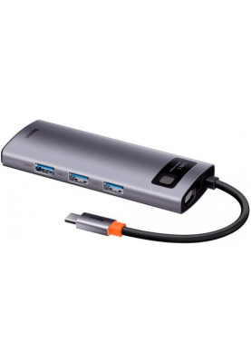 USB HUB Baseus Metal Gleam Series 5in1 Multifunctional USB-C to 3USB 3.0 (WKWG020013) gray