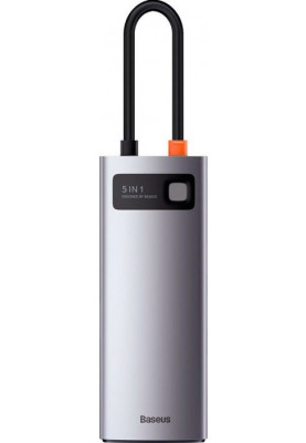USB HUB Baseus Metal Gleam Series 5in1 Multifunctional USB-C to 3USB 3.0 (WKWG020013) gray