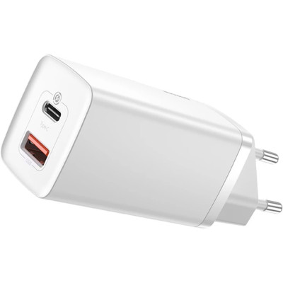 МЗП блочок Baseus GaN2 Lite Quick Charger C+U 65W (CCGAN2L-B02) White