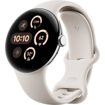 Smart Watch Google Pixel Watch 3 41mm Bluetooth / WiFi Polished Silver/Porcelain Band Global