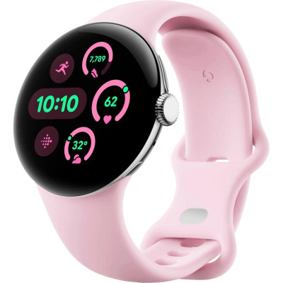 Smart Watch Google Pixel Watch 3 41mm Bluetooth / WiFi Polished Silver/Rose Quartz Band Global