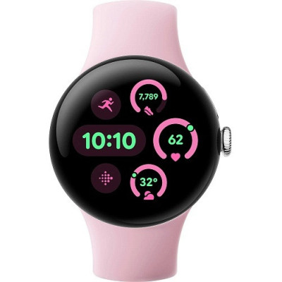 Smart Watch Google Pixel Watch 3 41mm Bluetooth / WiFi Polished Silver/Rose Quartz Band Global