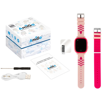 Smart Watch AmiGo GO005 4G WIFI Thermometer Pink UA UCRF