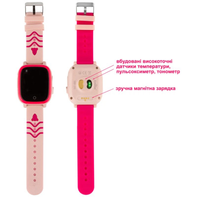 Smart Watch AmiGo GO005 4G WIFI Thermometer Pink UA UCRF