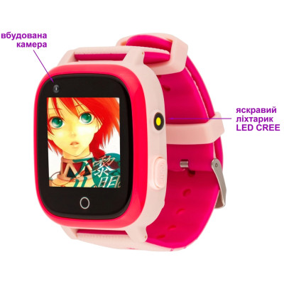 Smart Watch AmiGo GO005 4G WIFI Thermometer Pink UA UCRF
