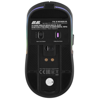 Bluetooth миша 2E Gaming MG360 WL USB-A/WL/BT black (2E-MG360UB-WL) UA