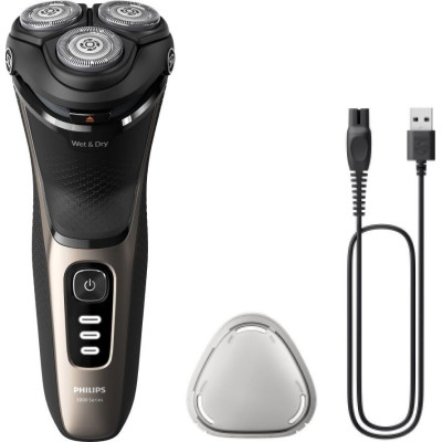 Електробритва Philips Shaver Series 3000 S3242/12 Black/Gold UA