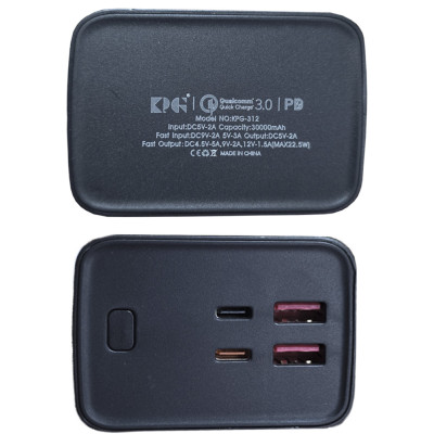 Power Bank King Power KPG-312 30000mah 22.5W QC3.0 black EU Power Bank King Power KPG-312 30000mah 22.5W QC3.0 black EU