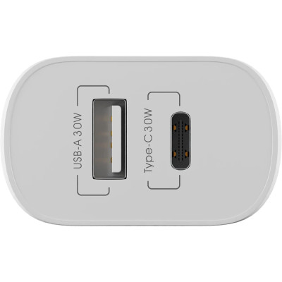 МЗП блочок 30W USB-A/USB-C 30WAC white Globex UA UCRF МЗП блочок 30W USB-A/USB-C 30WAC white Globex UA UCRF