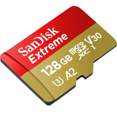 Micro SDXC 128GB/10 class UHS-I U3 A2 4K UHD 190/90MB/s Extreme V30 SanDisk (SDSQXAA4-128G-GN6MA)