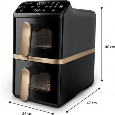Мультипіч Philips Ovi Stacked Dual Basket Series 4000 NA462/70 Black UA