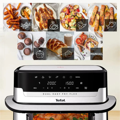 Мультипіч Tefal Dual Easy Fry Flex EY922DE0 Black/Stainless Steel UA