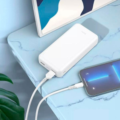 Power Bank Hoco J100A 20000mAh 2A USB/USB-C white LED