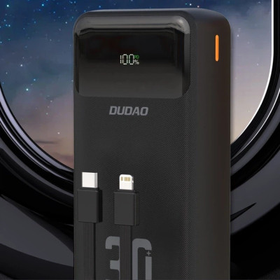 Power Bank Dudao K15Max 30000mAh 22.5W PD LED 2 in 1 Black UA Power Bank Dudao K15Max 30000mAh 22.5W PD LED 2 in 1 Black UA