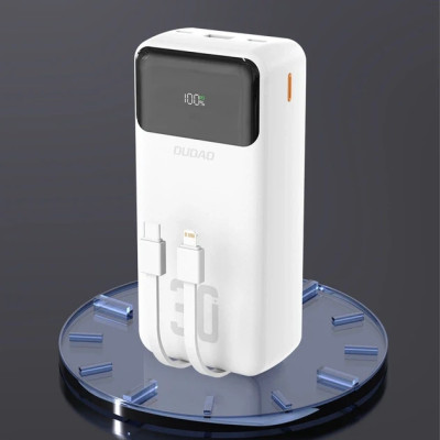 Power Bank Dudao K15Max 30000mAh 22.5W PD LED 2 in 1 White UA Power Bank Dudao K15Max 30000mAh 22.5W PD LED 2 in 1 White UA