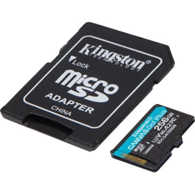Micro SD 256GB/10 class R200Mb/s U3 V30 A2 Canvas Go! Plus Kingston+ Adapter (SDCG4/256GB) Micro SD 256GB/10 class R200Mb/s U3 V30 A2 Canvas Go! Plus Kingston+ Adapter (SDCG4/256GB)