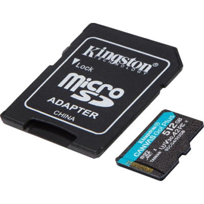 Micro SD 512GB/10 class R200Mb/s U3 V30 A2 Canvas Go! Plus Kingston+ Adapter (SDCG4/512GB) Micro SD 512GB/10 class R200Mb/s U3 V30 A2 Canvas Go! Plus Kingston+ Adapter (SDCG4/512GB)