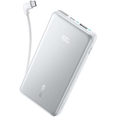 Power Bank Anker 10000mAh 22.5W PD Built-In USB-C Cables White (A110DH21) UA Power Bank Anker 10000mAh 22.5W PD Built-In USB-C Cables White (A110DH21) UA