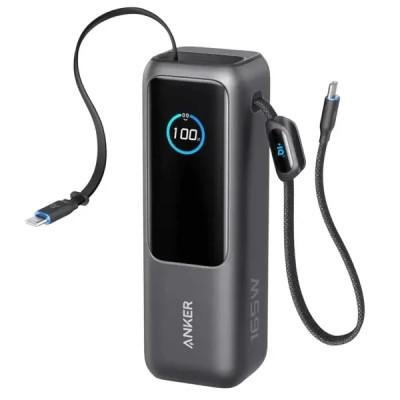 Power Bank Anker 25000mAh 165W PD Built-In Double USB-C Cables Black (A1695H11) UA