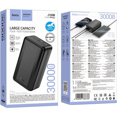 Power Bank Hoco J165B 30000mAh 10W 2USB-A/USB-C black LED UA