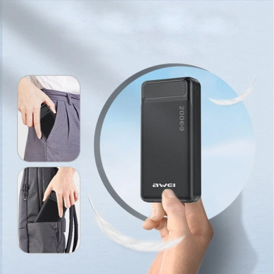 Power Bank Awei P6K 20000mAh Black UA Power Bank Awei P6K 20000mAh Black UA